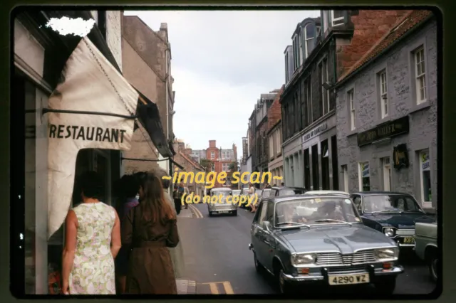 Scotland Street Scene, Bank, Cars, Pretty Woman in 1972, Original Slide k14b