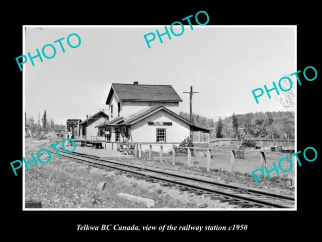 OLD 8x6 HISTORIC PHOTO OF TELKWA BC CANADA THE RAILWAY STATION c1950