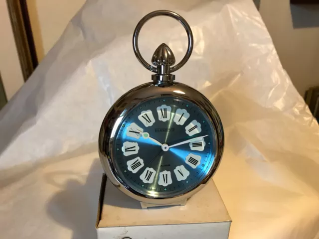 Sveglia Vintage Blessing Quadrante Metallizzato Anni 70 Nuovo In Box