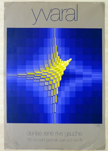 SÉRIGRAPHIE YVARAL (JEAN-PIERRE Vasarely), Denise René (1974) Op-Art ...