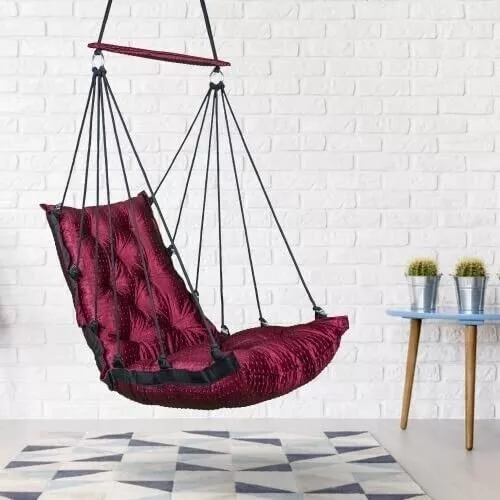 Portable Hanging Cotton Swing Relaxing Chair Jhula Cushion Decor Hammock