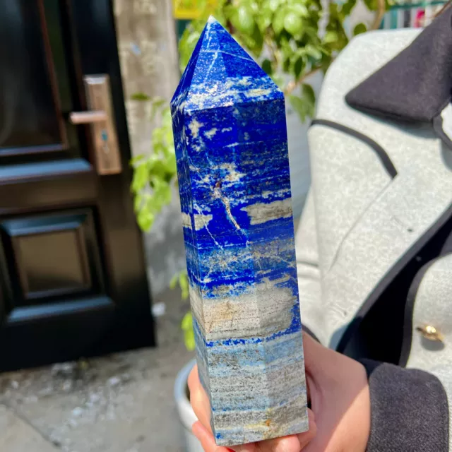 3.16LB   Colony lapis lazuli quartz crystal obeliskpoint wand aura healing