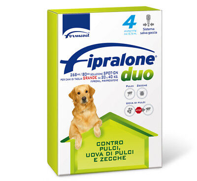 Fipralone DUO per Cani da 20-40 kg Taglia Grande - 4 pipette = Frontline Combo
