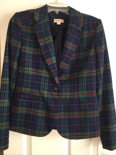 Blazer plaid womens 4  MERONA