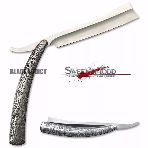 10.5" Sweeney Todd Straight Blade Barber Razor Pocket Knife Shaving Cut Throat