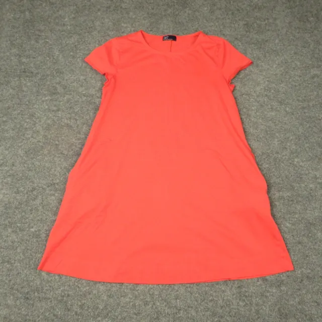 Gap Dress Womens Small Salmon Pockets Cotton Short Sleeve Round Neck Pull On