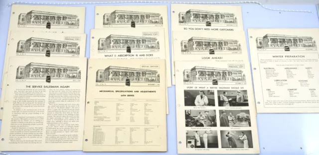 Lot of 10 Vintage 1941 Packard Motor Car Service Letter Newsletters