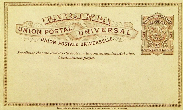 Uruguay Ungebraucht 3c Mantel Von Arme Wpv Postal Briefpapier Karten