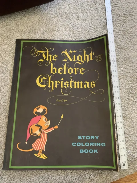 RARE  Twas the night before christmas Giant Story Coloring Book Clement Moore