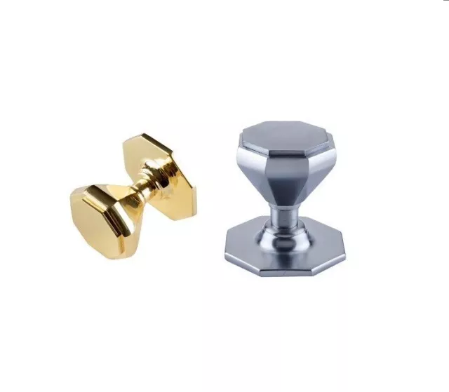 Solid Heavy Cast Octagonal Centre Door Knob Large (Fixed Knob) IN 5 Finishes