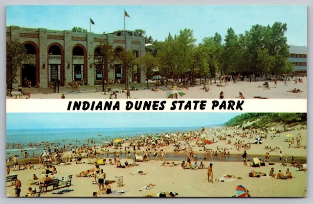 Chesterton Indiana IN Dunes State Park Pavilion Waverly Beach Chrome Postcard