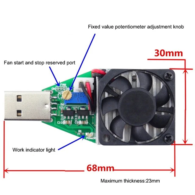 Lüfter Start und Stopp Funktion USB Akku Tester mit Temperaturregelung