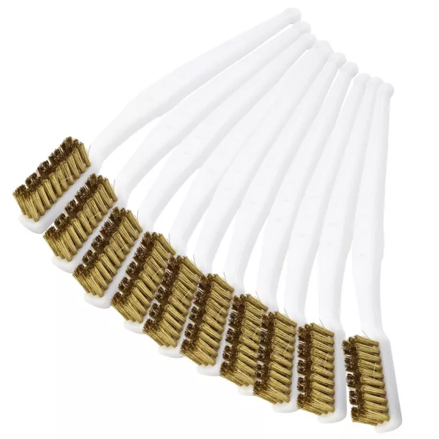 10Pcs Brass Wire Brush Metal Remove Rust Brushes For Cleaning Dirt Cleaning
