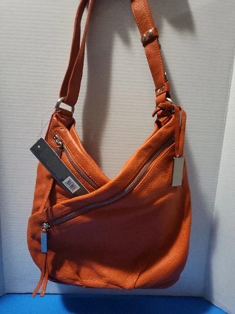 New Norstrom Perlina Orange Purse with Multiple Zipper Pockets.