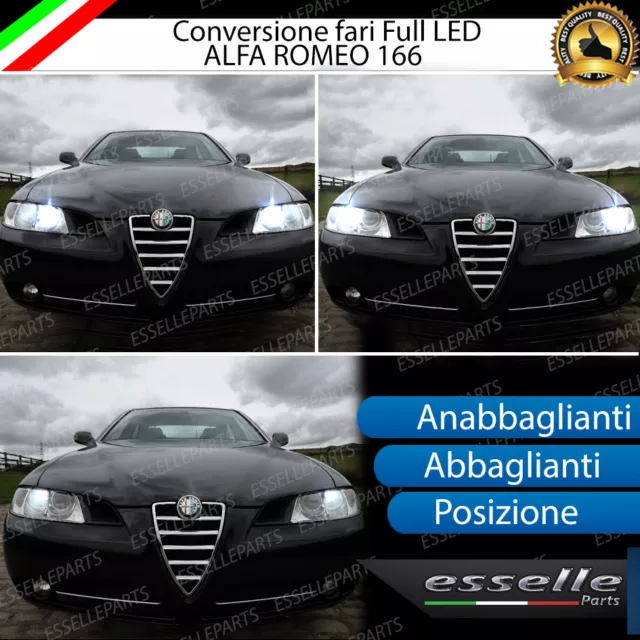 Kit Fari Full Led Alfa Romeo 166 Anabbaglianti Abbaglianti Luci Posizione 6000K