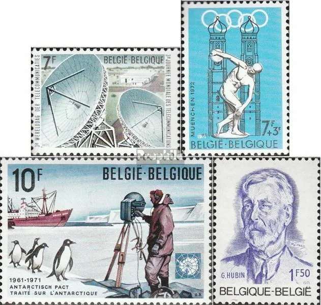 Belgien 1635,1642,1643,1644 (kompl.Ausg.) postfrisch 1971 Sondermarken