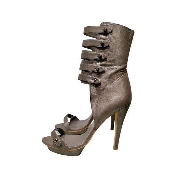 NWOB Halston Heritage Gladiator Leather Strappy Open Toe Shoes Size 8.5/9