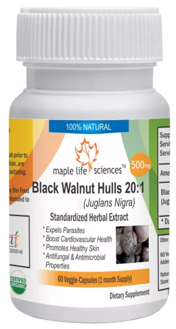 Black Walnut Hulls Extract Capsules Juglans Nigra Kernel For Intestinal Worm 3