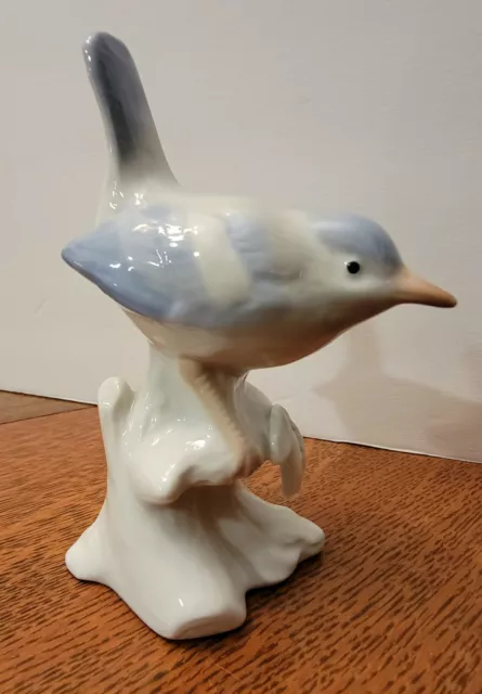 Vintage Otagiri Bird Figurine On Branch Tail Up