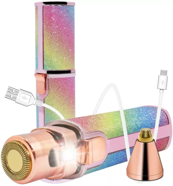 Afeitadora facial y recortadora de cejas 2 en 1 para damas USB