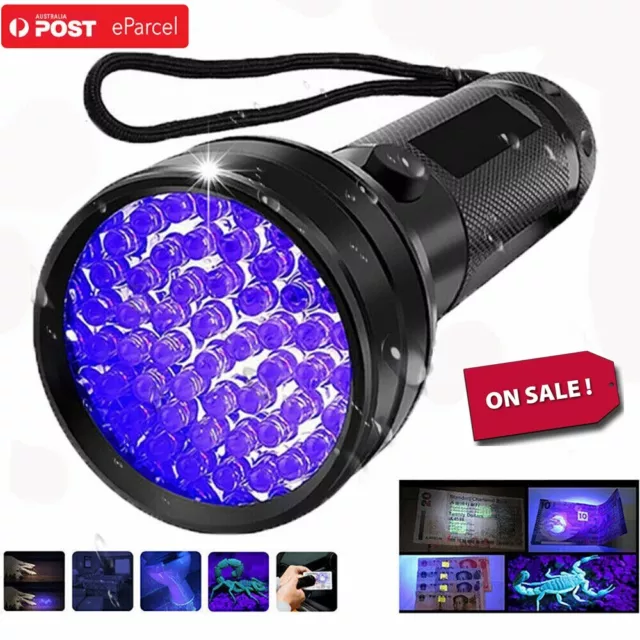 51 LED 395 nM UV Ultra Violet Flashlight Blacklight Torch Light Lamp Aluminum OZ