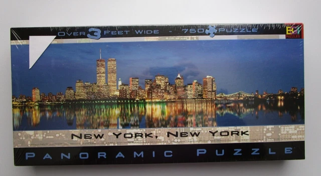 NEW YORK CITY Twin Towers Panoramic Puzzle 3 Feet Wide 750 Piece NEW ...