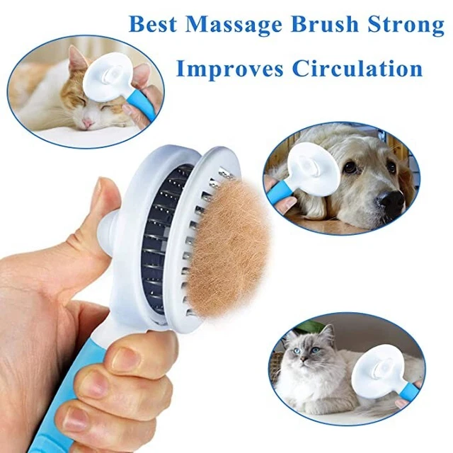 Pet Hair Remover Dog Cat Comb Grooming Massage Deshedding Self Cleaning Brush US 6