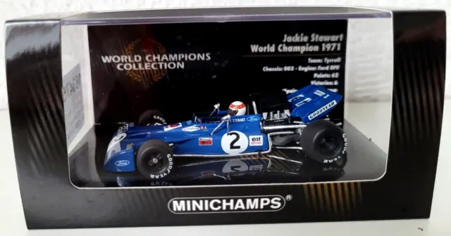 Pma Minichamps 1:43  J. Stewart  Tyrrell Ford 003  World Champion 1971  " Elf "