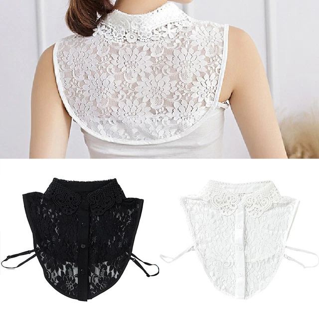 Femme Faux Col Faux Demi Chemisier Dentelle Peter Pan Détachable Cape Revers 》