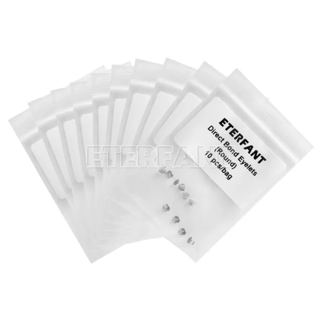 10xETERFANT Dental Ortho Lingual Buttons Direct Bondable Eyelet Round 10pcs/Pack