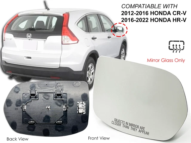 Passenger Side Heated Mirror Glass For 2012-2016 Honda CR-V & 2016-2022 HR-V – Direct Fit, No Blind Spot