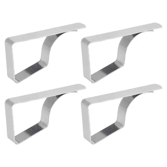 Tablecloth Clips 61mm x 31mm 430 Stainless Steel Table Cloth Holder Silver 4 Pcs