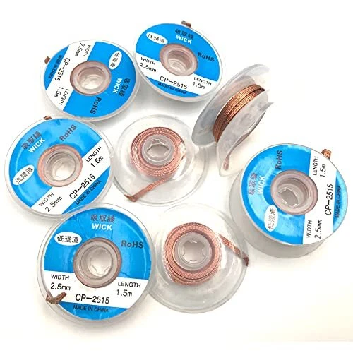 SAUTOP 8pcs Solder Wicks No-Clean Solder Braided Wicks Desoldering Wicks CP