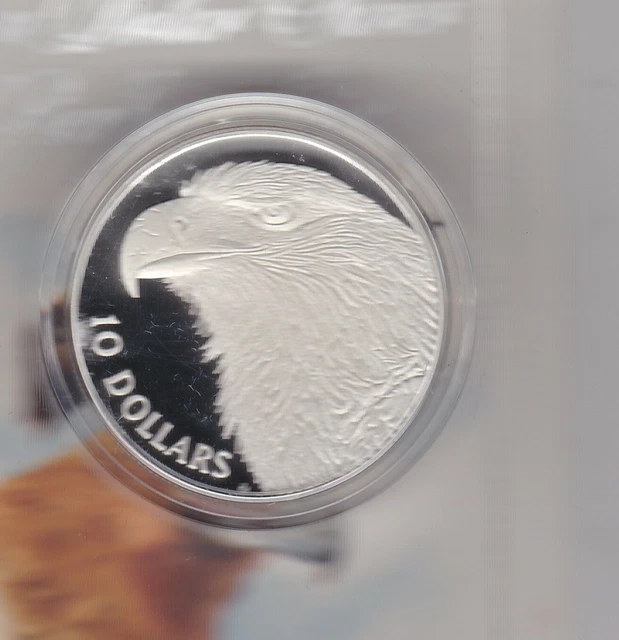 Boxed 1994 Australia Piedfort Silver Proof Eagle Ten Dollar Coin With Cert.