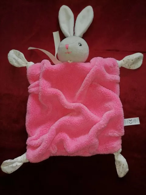 Doudou Kaloo lapin Plat Plume rose État Neuf