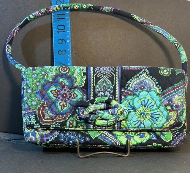 Vera Bradley Knot Just a Clutch Purse Bag Blue Rhapsody Paisley Purple Green