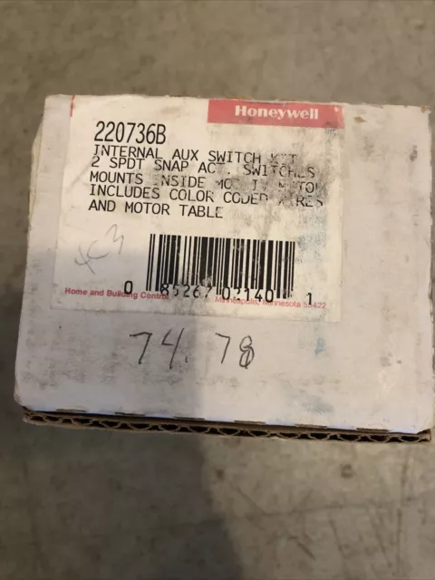 Honeywell 220736B Internal Auxiliary Switch Kit 2-SPDT Snap Acting Switch
