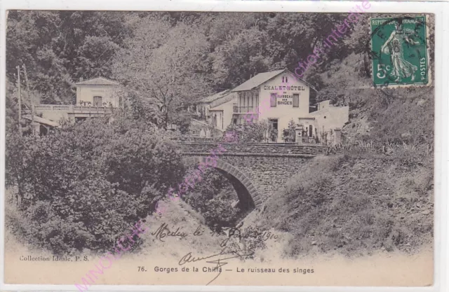 CPA ALGERIE Les gorges de la Chiffa Creek of the Monkeys hotel ca1910