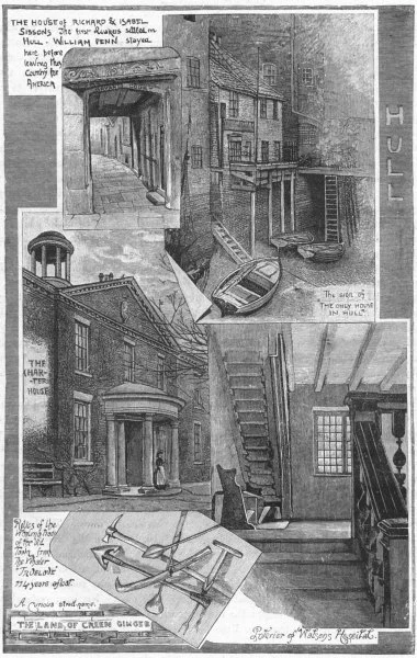 YORKS. Hull 1898 old antique vintage print picture