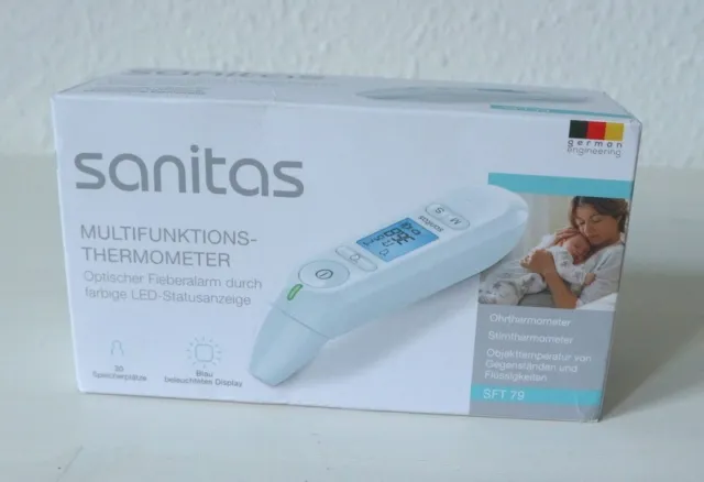 SANITAS MULTIFUNKTIONS-THERMOMETER SFT 79 Thermometer Ohr- und  Stirnthermometer EUR 14,90 - PicClick DE