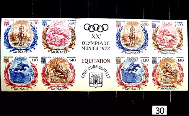 Monaco 1972 imperf - MNH - YT €380.00 - Olympics - Germany Equestrian Conquest