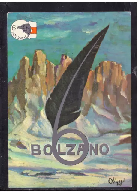 Cartolina Militare 6° Reggimento Alpini Bolzano Illustratore Olivieri  K3920