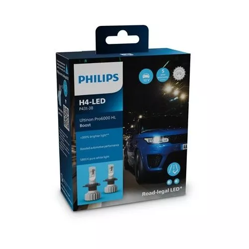 1 Glühlampe PHILIPS 11342U60BX2 Ultinon Pro6000 Boost H4-LED
