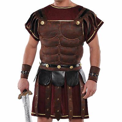 Adulto UOMO GRECO ANTICO ROMANO Gladiatore Soldato ARMOUR petto Costume Vestito 