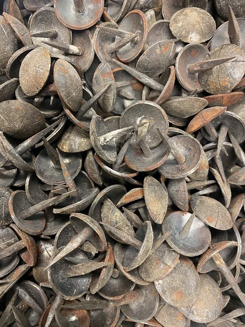 10 Hand Forged Raw Iron Clavos   1”Round Head, Dome 1/2”h