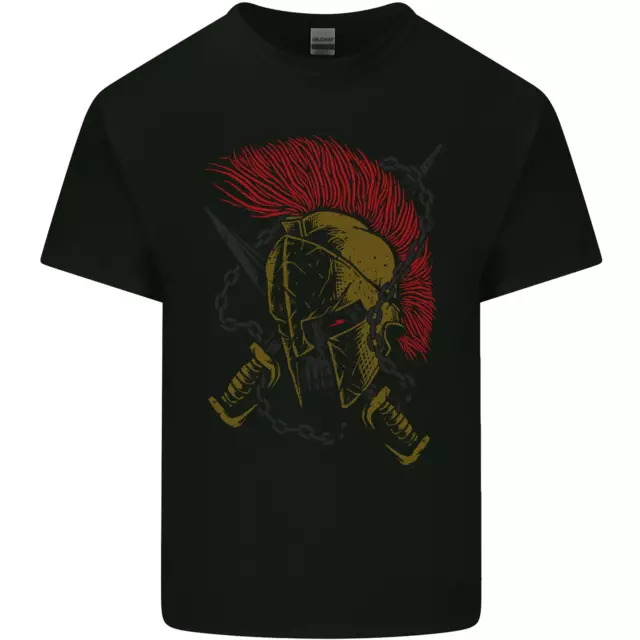 Roman Demon Skull MMA Gym Spartan Helmet Mens Cotton T-Shirt Tee Top