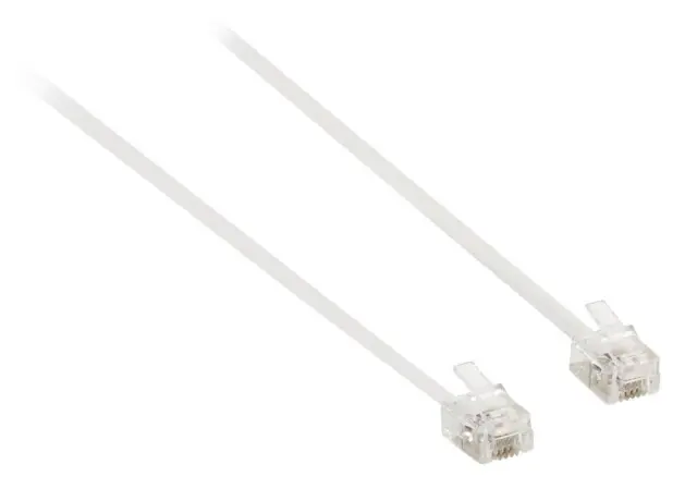 0.5m RJ11 To RJ11 ADSL DSL ROUTER MODEM PHONE CABLE LEAD 4 PIN  - WHITE