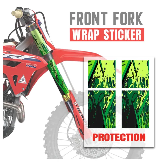 Green Ink Fork Wrap For Kawasaki KX250 KX450 KX250X KX450X