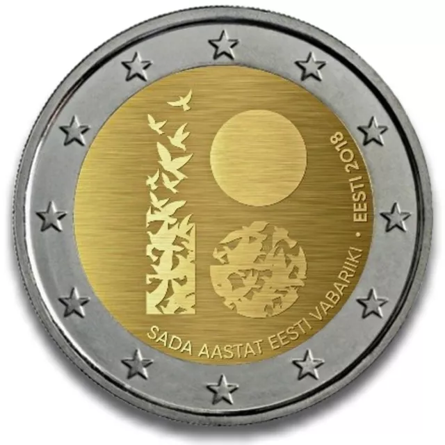 manueduc   ESTONIA  2018  2 Euros CENTENARIO DE LA REPÚBLICA DE ESTONIA UNC