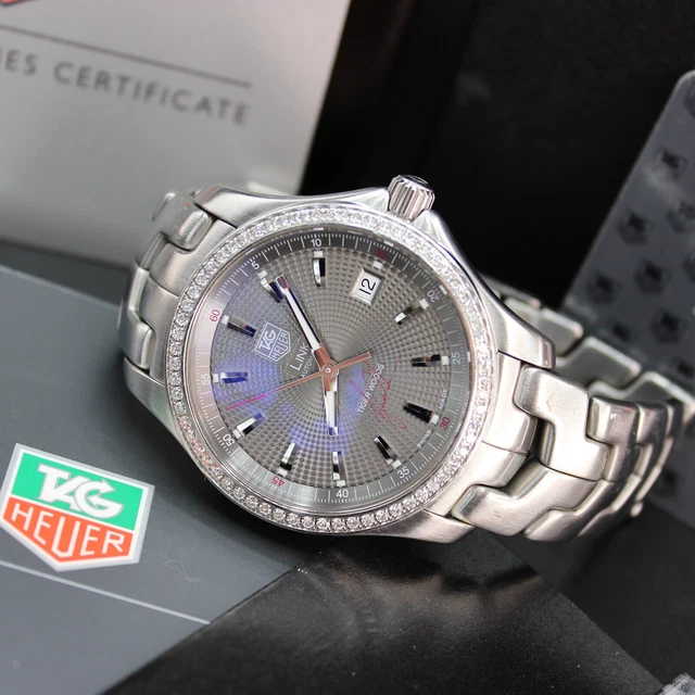 Box Papers Tag Heuer Link Mens Diamond Watch Limited Edition Tiger Woods 129/350